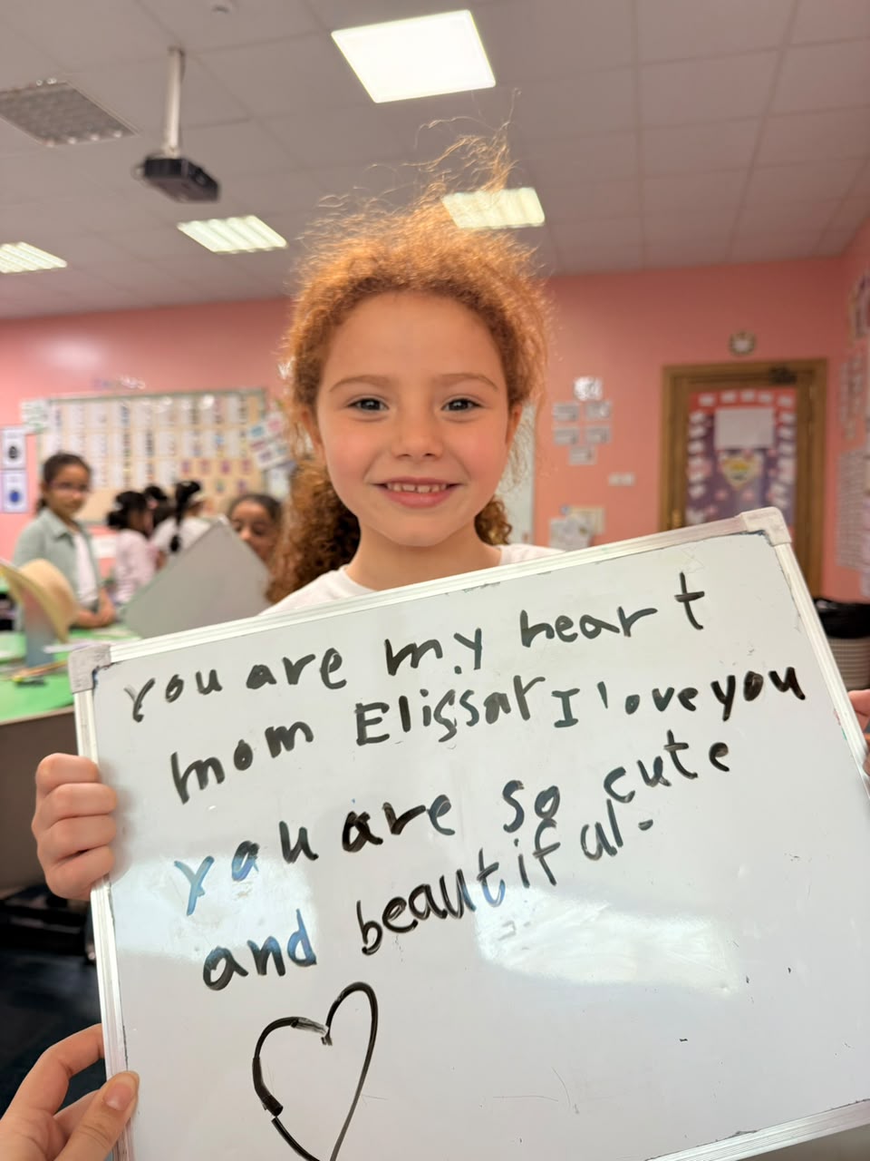 A handmade love letter from a student to Ms. Elissar